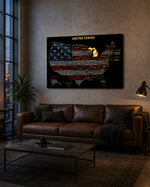 Michigan State Map - 3D Embossed Metal Wall Art