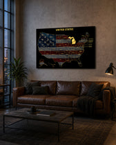 Michigan State Map - 3D Embossed Metal Wall Art