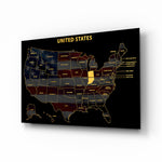 Indiana State Map - 3D Embossed Metal Wall Art