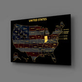Indiana State Map - 3D Embossed Metal Wall Art