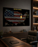 Indiana State Map - 3D Embossed Metal Wall Art
