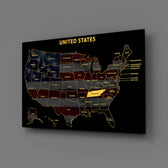 Tennessee State Map - 3D Embossed Metal Wall Art