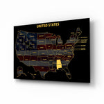 Alabama State Map - 3D Embossed Metal Wall Art