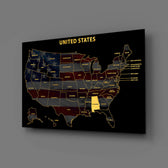 Alabama State Map - 3D Embossed Metal Wall Art