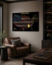 Alabama State Map - 3D Embossed Metal Wall Art