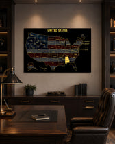 Alabama State Map - 3D Embossed Metal Wall Art