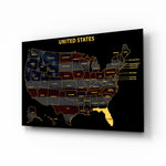 Florida State Map - 3D Embossed Metal Wall Art