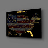 Florida State Map - 3D Embossed Metal Wall Art