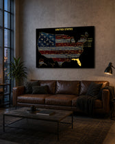 Florida State Map - 3D Embossed Metal Wall Art