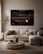 Georgia State Map - 3D Embossed Metal Wall Art