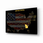 Georgia State Map - 3D Embossed Metal Wall Art