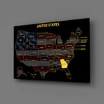 Georgia State Map - 3D Embossed Metal Wall Art
