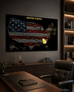 Georgia State Map - 3D Embossed Metal Wall Art