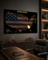 Georgia State Map - 3D Embossed Metal Wall Art