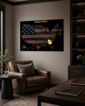 Georgia State Map - 3D Embossed Metal Wall Art