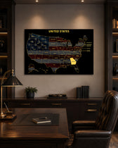 Georgia State Map - 3D Embossed Metal Wall Art