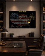 South Carolina State Map - 3D Embossed Metal Wall Art