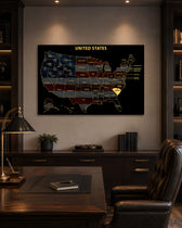 South Carolina State Map - 3D Embossed Metal Wall Art