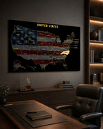 North Carolina State Map - 3D Embossed Metal Wall Art
