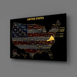 Virginia State Map - 3D Embossed Metal Wall Art
