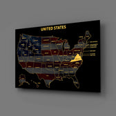 Virginia State Map - 3D Embossed Metal Wall Art
