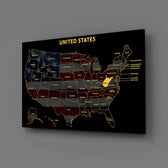 West Virginia State Map - 3D Embossed Metal Wall Art