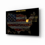 Ohio State Map - 3D Embossed Metal Wall Art
