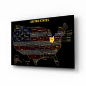 Ohio State Map - 3D Embossed Metal Wall Art