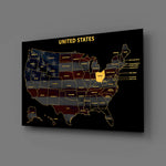 Ohio State Map - 3D Embossed Metal Wall Art