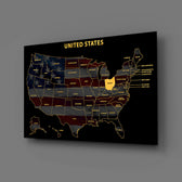Ohio State Map - 3D Embossed Metal Wall Art