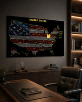 Ohio State Map - 3D Embossed Metal Wall Art