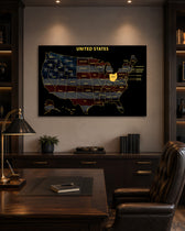 Ohio State Map - 3D Embossed Metal Wall Art