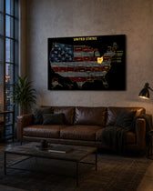 Ohio State Map - 3D Embossed Metal Wall Art