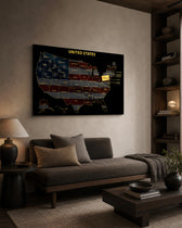 Pennsylvania State Map - 3D Embossed Metal Wall Art