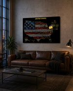 Pennsylvania State Map - 3D Embossed Metal Wall Art