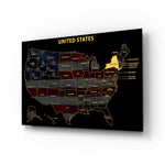 New York State Map - 3D Embossed Metal Wall Art