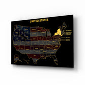 New York State Map - 3D Embossed Metal Wall Art