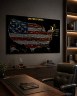 Vermont State Map - 3D Embossed Metal Wall Art