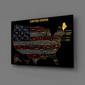 Maine State Map - 3D Embossed Metal Wall Art