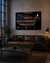 Maine State Map - 3D Embossed Metal Wall Art