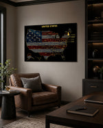 New Hampshire State Map - 3D Embossed Metal Wall Art