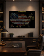 New Hampshire State Map - 3D Embossed Metal Wall Art