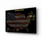 Massachusetts State Map - 3D Embossed Metal Wall Art