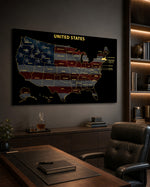 Massachusetts State Map - 3D Embossed Metal Wall Art
