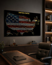 Massachusetts State Map - 3D Embossed Metal Wall Art