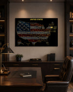 Massachusetts State Map - 3D Embossed Metal Wall Art