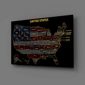 Rhode Island State Map - 3D Embossed Metal Wall Art