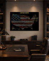 Rhode Island State Map - 3D Embossed Metal Wall Art