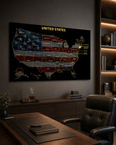 Connecticut State Map - 3D Embossed Metal Wall Art
