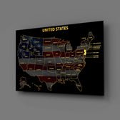 New Jersey State Map - 3D Embossed Metal Wall Art